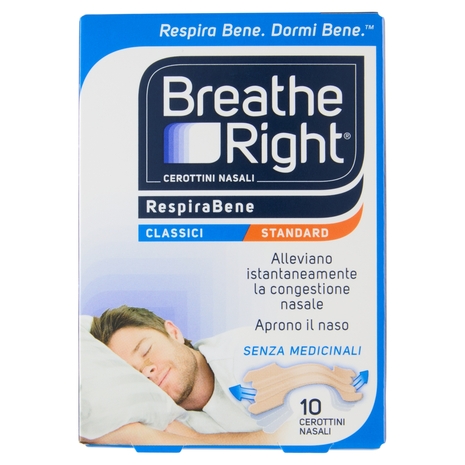 Breathe Right Cerottini Nasali RespiraBene Classici Standard 10 pz
